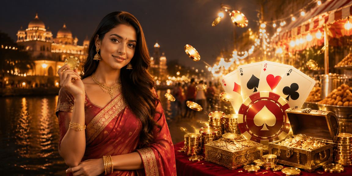 Indian players enjoying card games at a glamorous table