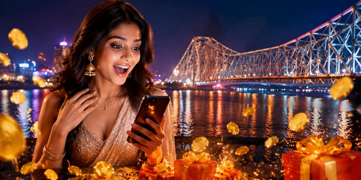Howrah Bridge and Indian model representing betting deposits